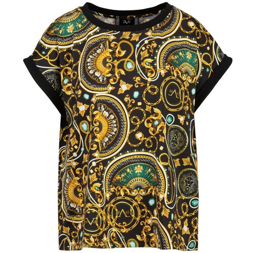 19V69 ITALIA Majica &amp;#039;Lulu New Baroque&amp;#039; zlata / smaragd / črna Slike