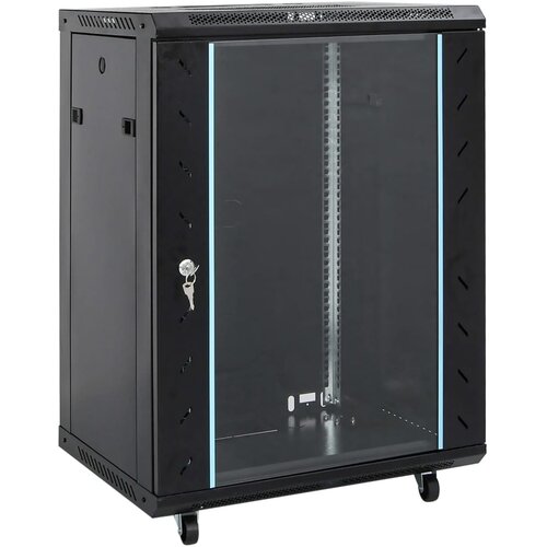 VidaXL Komunikacijski ormarić 15U 19&amp;quot; IP20 crni 53 x 40 x 80 cm Slike