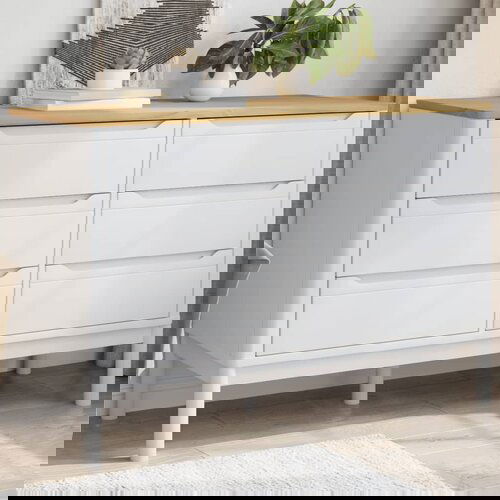 vidaXL Predalnik FLORO bela trdna borovina Cene