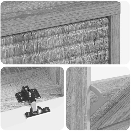  Ormar za cipele HAARLEM 78 x 24 x 103 cm Konstruirano drvo - Siva Sonoma Slike