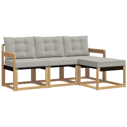 vidaXL Zunanja garnitura za sedenje 4 pcs Bela in svetlo siva, (5000281789) Cene