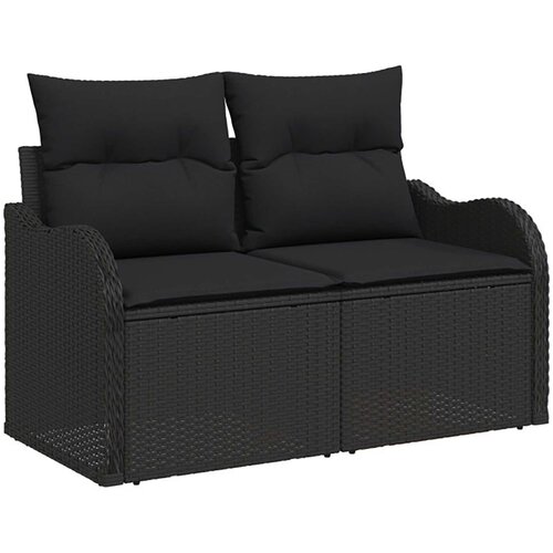  Set sofe 6 kom. Crna Poli Rattan i čelik Slike