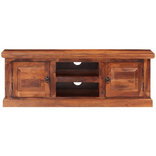 Maison Chic TV omarica - TV stojalo - Televizijska omarica z vrati 112x30x40 cm trden akacijev les, (21700823) Slike