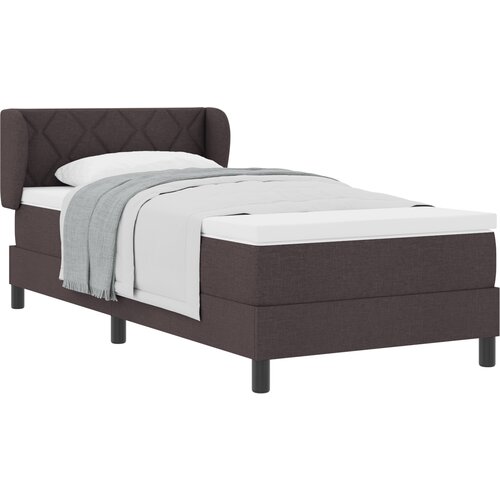 VidaXL Box Spring Postelja z Blazino Temno Rjava 90x190 cm Tkanina, (22052746) Slike
