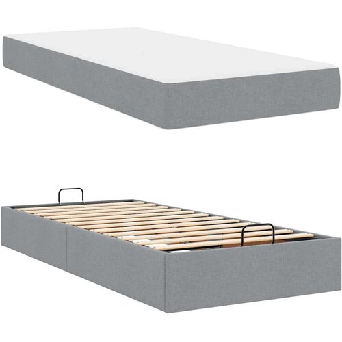  Krevetna konstrukcija Svjetlosiva 90 x 190 cm tkanina Slike