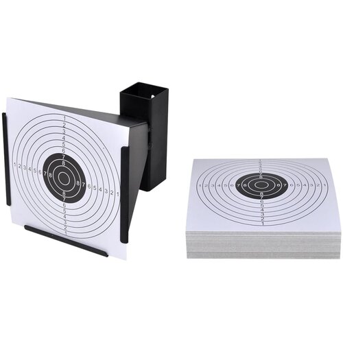 VidaXL Držač meta i hvatač kuglica + 100 papirnatih meta 14 cm Slike