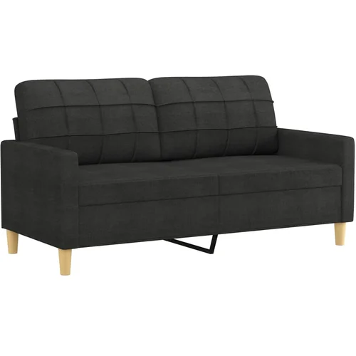 MAISON CHIC Dvosed kavč - Sofa - Kanape črn 140 cm blago, (21726592)