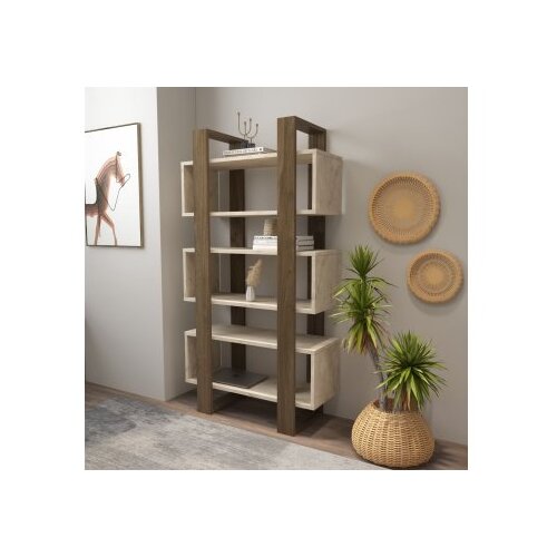 Hanah home polica za knjige reina walnut travertine Slike