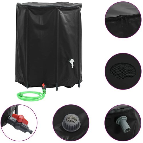  Spremnik za vodu sa slavinom sklopivi 1250 L PVC Slike
