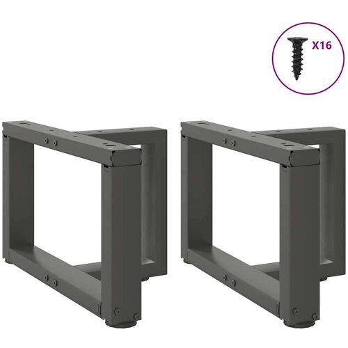  Noge stolića za kavu T-oblika 2 kom antracit 50x25x(30-31) cm Slike