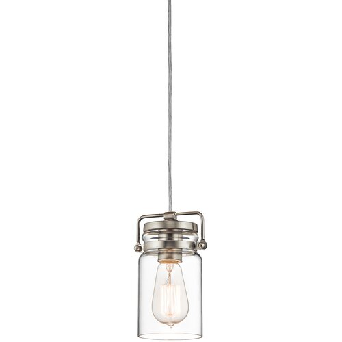 Elstead Lighting Elstead Brinley 1 mini viseča svetilka iz bru&scaron;enega niklja, E27, (22097893) Cene
