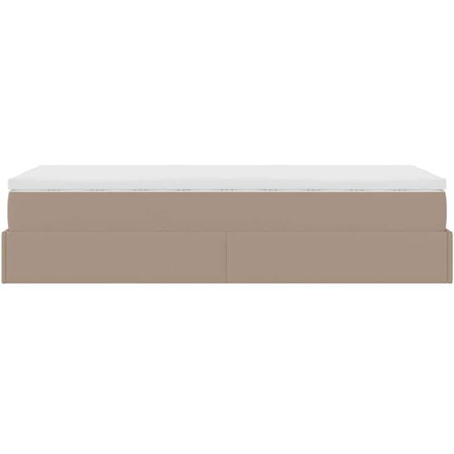 VidaXL okvir kreveta s madracem cappuccina 100x200cm umjetna koža Slike