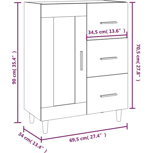 Maison Chic Komoda boja dimljenog hrasta 69,5x34x90 cm konstruirano drvo Cene