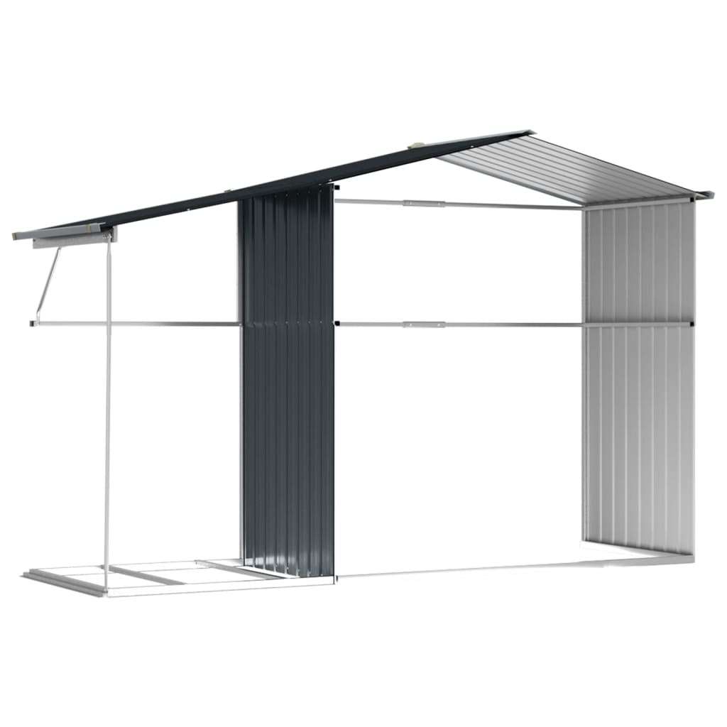 VidaXL Vrtna lopa antracitna 277x192,5x179 cm pocinkano jekl Slike