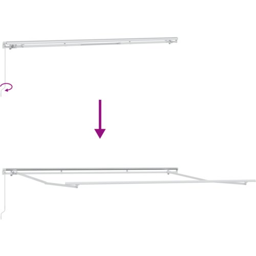 VidaXL Ručno uvlačiva tenda Bijela 400x350 cm Slike