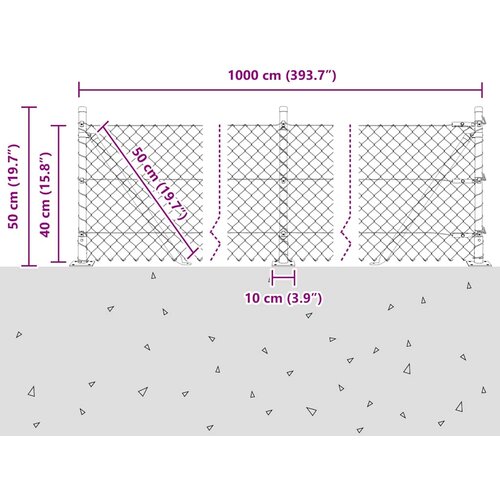  Ograde od lanca s betonskom podlogom 10 x 0,4 m Zelena Mreža Slike