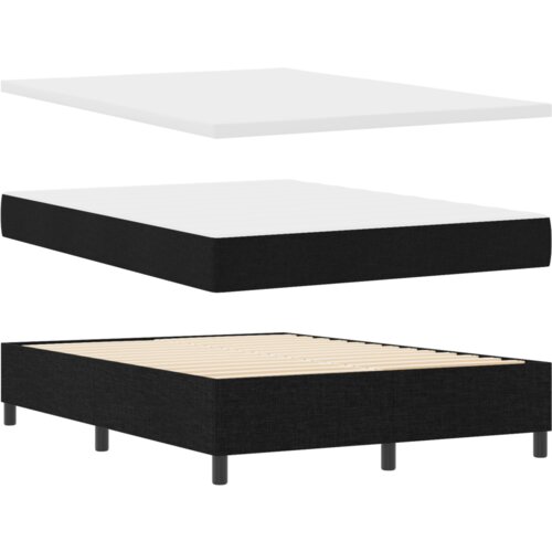 Box spring krevet s madracem Crna 140 x 190 cm tkanina - Crna 140 x 190 cm S gumbima Slike