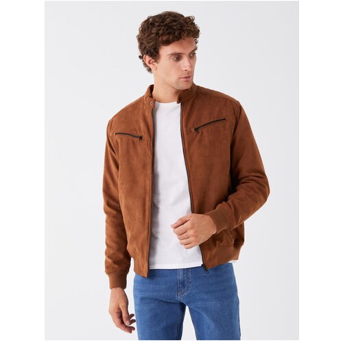 LC Waikiki Standard Fit Men&amp;#039;s Suede Coat with a Stand Up Collar. Slike