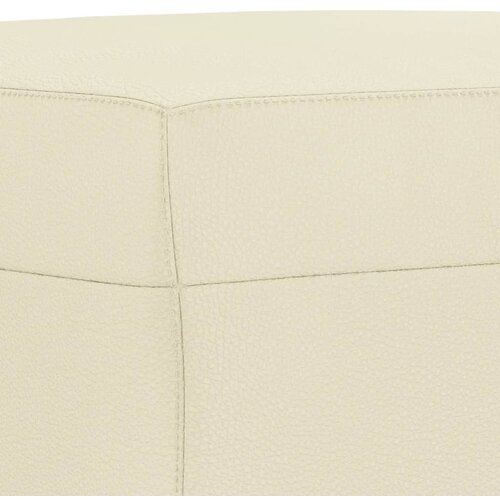  3-dijelni set sofa s jastucima krem od umjetne kože Slike