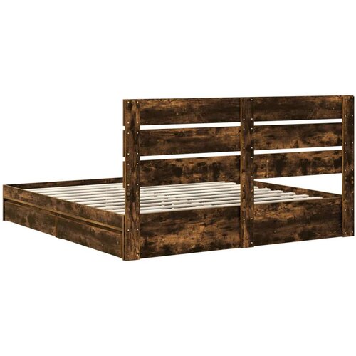  Krevet s od storage s uzglavljem Dimljeni hrast 180 x 200 cm Slike