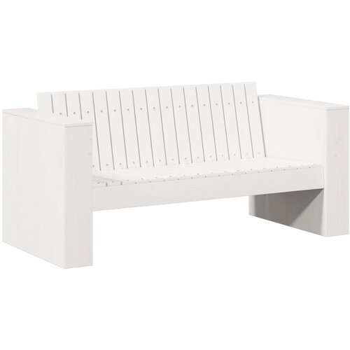 vidaXL Kavč za vrt 2-sedežni 134x60x62 cm Beli Trden les Bukva Cene
