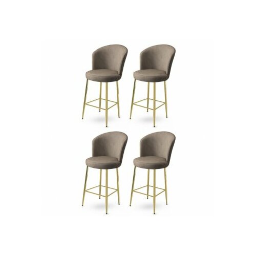 HANAH HOME set 4 barske stolice alte cappuccino gold Slike