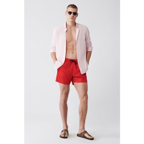 Avva Men's Red Quick Dry Standard Size Flat Swimwear Marine Shorts Slike