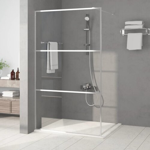 Pregrada za tu&scaron; srebrna 115 x 195 cm s prozirnim staklom ESG Cijene