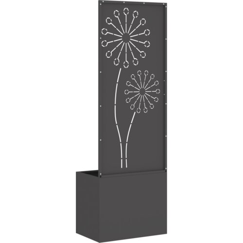 vidaXL Vrtno korito z dekorativno ploščo Črna 50 x 140 cm Mnogi jeklo Cene