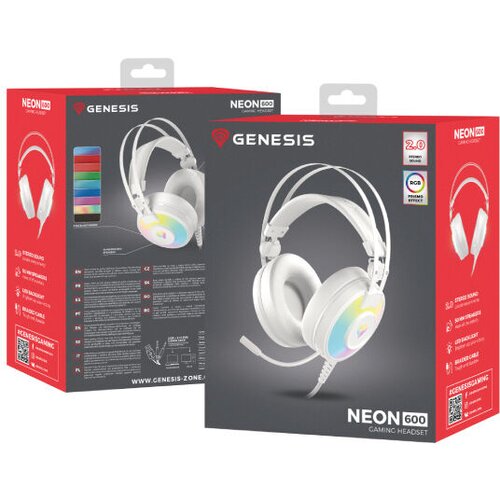 Genesis Bele-Gaming slu&amp;scaron;alice Neon 600 NSG Slike