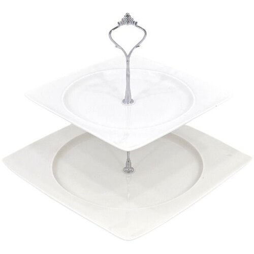 Crafter Etažer za kolače na dva sprata 27cm belo zlatni Cene