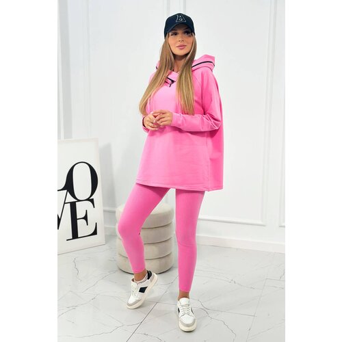 Kesi Set cotton sweatshirt + leggings pink Slike