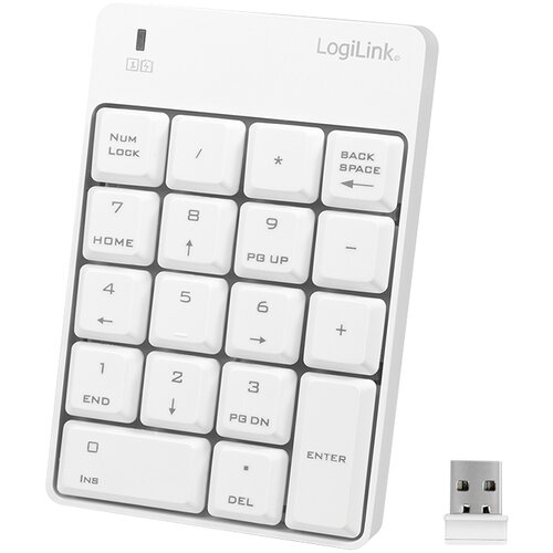 Logilink numpad BT numerička tastatura bela Slike