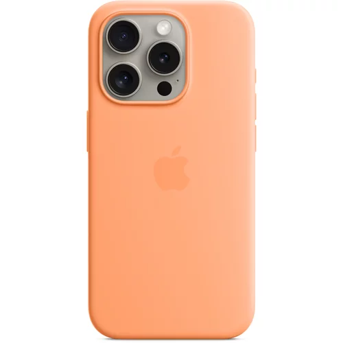 Apple original ovitek Silicon case za iPhone 15 Pro - MagSafe - oranžen - MT1H3ZM/A