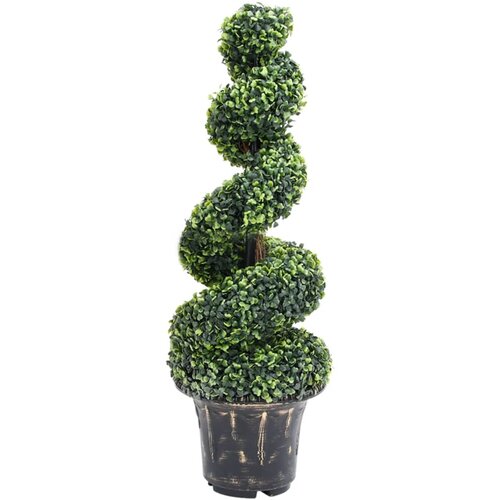 VidaXL Umetni pu&amp;scaron;pan spirala z loncem zelene barve 100 cm Slike