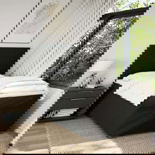 vidaXL Box spring krevet s madracem crni 90x190 cm od tkanine Cijene