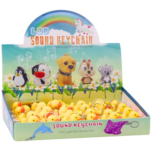 Backpack Keychain Duck LED Flashlight Sounds Yellow Slike