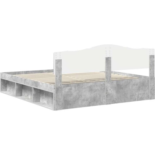  okvir za krevet beton 180 x 200 cm čvrsto borovo drvo Slike