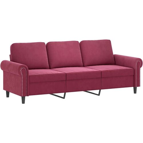 VidaXL Trosjed s ukrasnim jastucima boja vina 180 cm bar&amp;scaron;unaste Slike