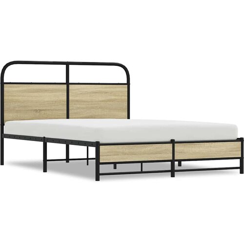 Maison Chic Posteljni okvir - Dvoposteljna postelja - Zakonska postelja brez vzmetnice 135x190 cm sonoma hrast inž. les-J10607, (21762479) Slike
