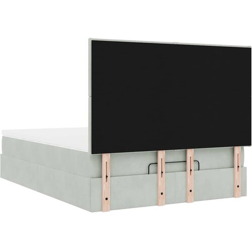  Otomanski krevet s madracima svijetlosivi 140x200 cm bar&amp;scaron;unasti Slike