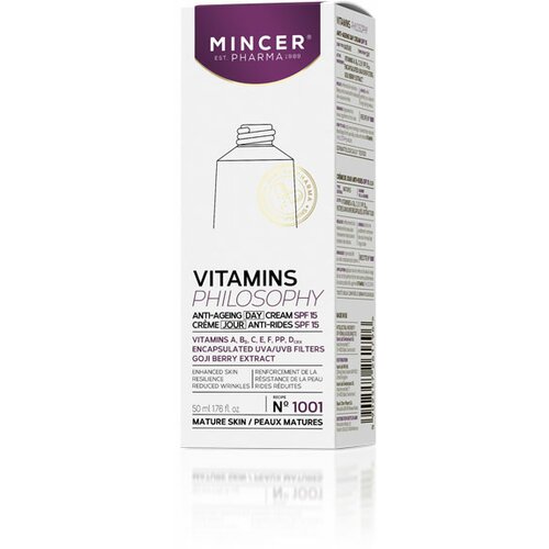 Mincer Pharma vitamins philosophy N° 1001 - dnevna krema SPF15 protiv starenja 50ml Cene