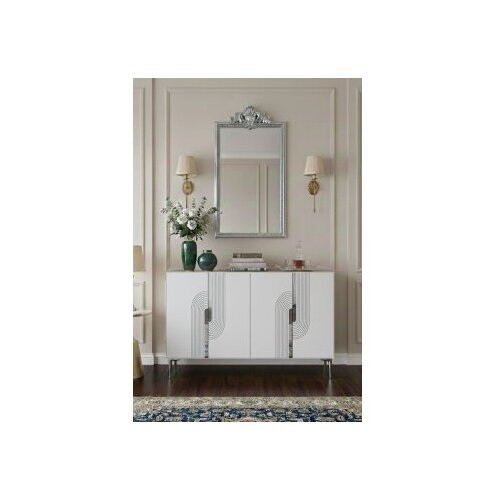 Hanah home konzola meyra 120 white silver Slike