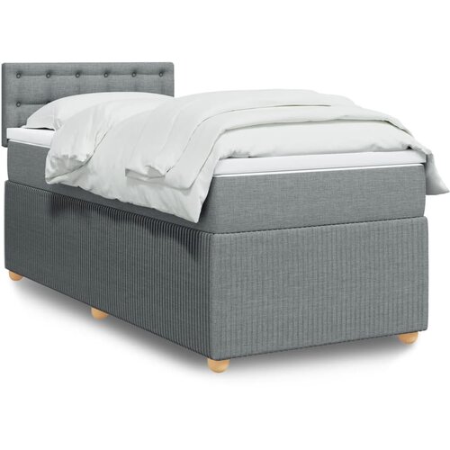 vidaXL Box spring krevet s madracem svjetlosivi 90x190 cm od tkanine Cijene