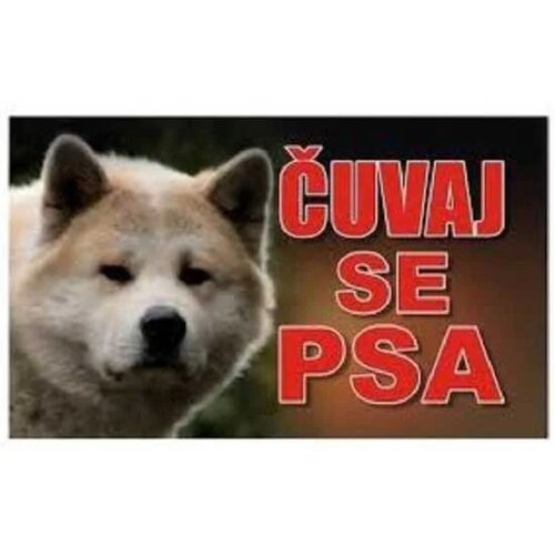 Happy Dog tabla Čuvaj se psa - Akita Inu 20x12.5cm Slike