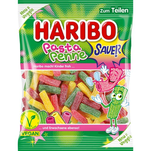 Haribo Pasta Penne kisli veganski - 160 g Slike