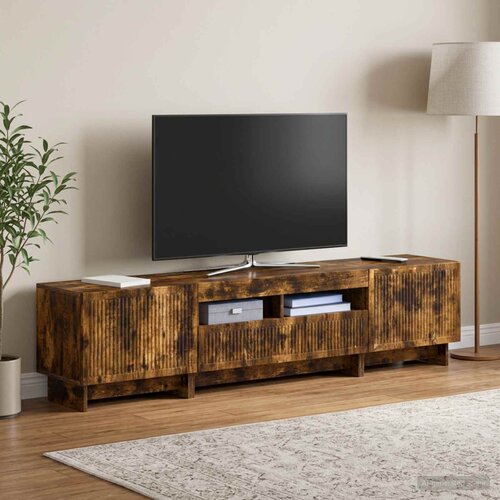  5-dijelni LED TV ormarić Dimljeni hrast Konstruirano drvo Smeđa 81 x 35 x 43 cm Slike