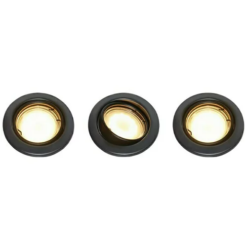 TWEEN LIGHT set ugradbenih LED svjetiljki (9 W, Crne boje, 3 Kom., Topla bijela)