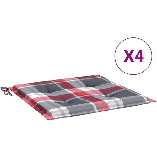 vidaXL jastuci za vrtne stolice 4 kom crveni karirani 50 x 50 x 3 cm Cijene