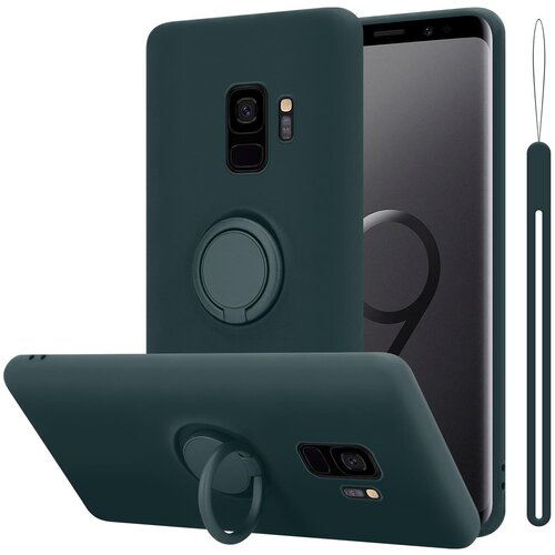 Cadorabo Ohi&amp;scaron;je, združljiv s Samsungom v tekoči zeleni barvi - za&amp;scaron;čitni pokrov iz fleksibilnega silikona TPU z obročem, (20585763) Slike